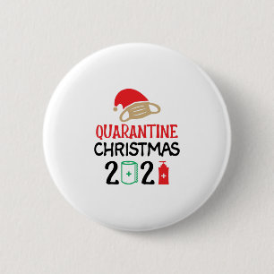 Quarantine Kerstmis 2021-kerstmis-Funny Ronde Button 5,7 Cm