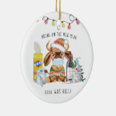 Quarantine Kerstmis | Funny 2020 Herdenking Keramisch Ornament (Rechts)