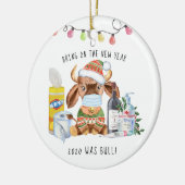 Quarantine Kerstmis | Funny 2020 Herdenking Keramisch Ornament (Links)