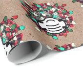 Quarantine Kerstmis met Covid Pathogen Kraft Cadeaupapier (Rol Hoek)