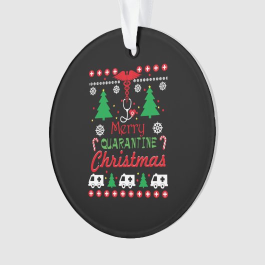 Quarantine Noël 2020 Reindeer Mask Pyjamas T- (devant)