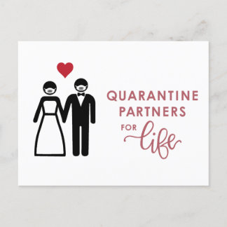 Quarantine Partners voor het Leven | Roze Aankondigingskaart