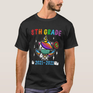 Quarantine Unicorn Hallo achtste graad 2021 terug T-shirt