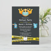 Quarantine Virtual Birthday Party foto Kaart (Staand voorkant)