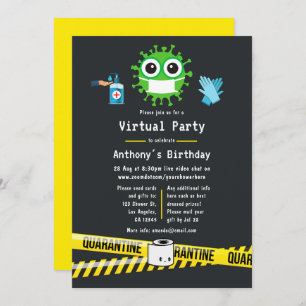 Quarantine Virtual Birthday Party Kaart