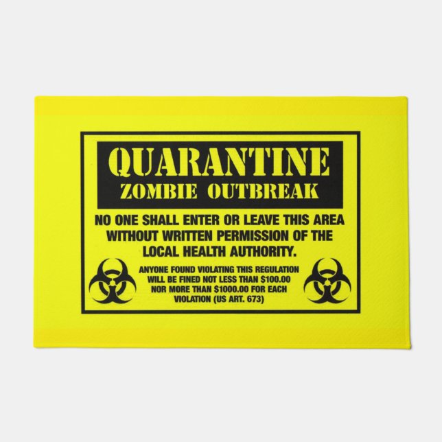 Quarantine Zombie Outbreak Deurmat (Voorkant)