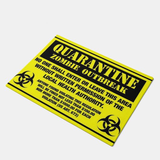 Quarantine Zombie Zone Deurmat (Schuin)