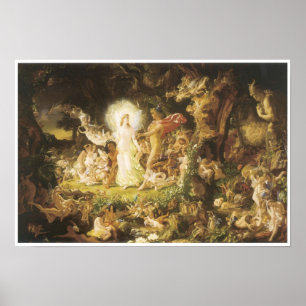 Quarrel de Oberon en Titania, 1849 Poster