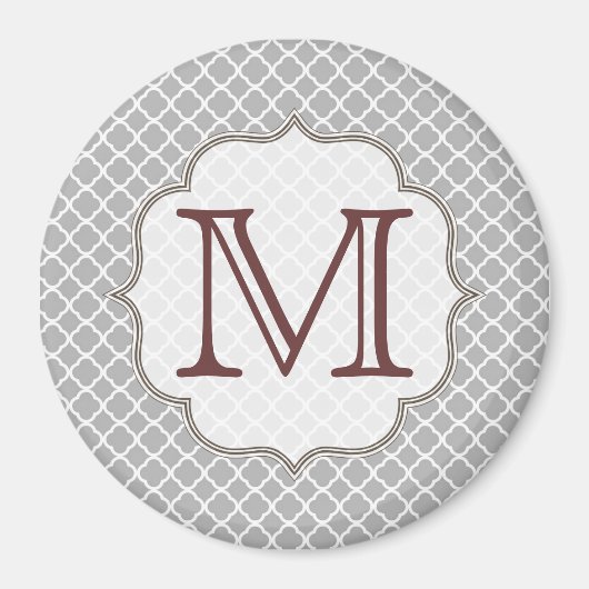 Quart-feuille gris Latti Monogramme Aimant initial (Devant)