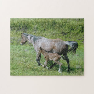 Quarter Horse Mare met schuim aan zij Legpuzzel