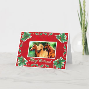 Quarter Horse Portrait Blank Christmas Kaart