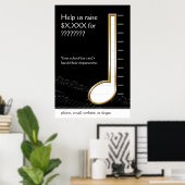 Quarter Note Music Gage Poster (Thuiskantoor)