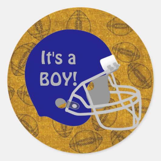 Quarterback Football thème Sticker Baby shower gar (Devant)
