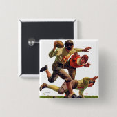 Quarterback Pass Vierkante Button 5,1 Cm (Voorkant /achterkant)