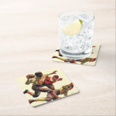 Quarterback Pass Vierkante Kartonnen Onderzetter (Insitu)