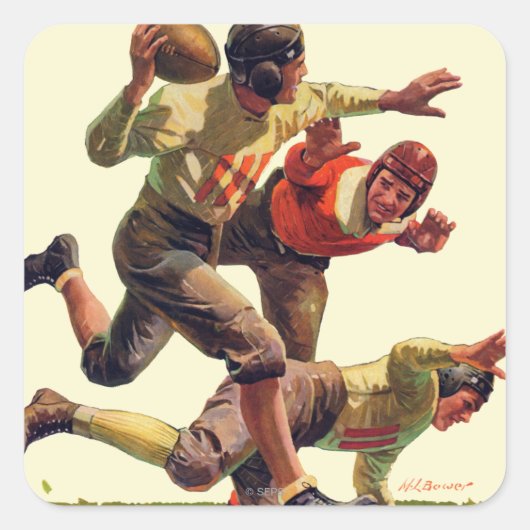 Quarterback Pass Vierkante Sticker (Voorkant)