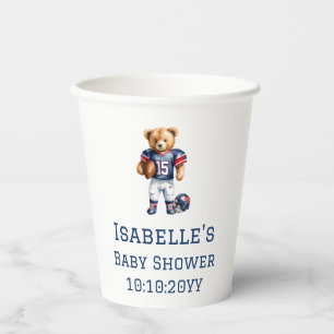 Quarterback Voetbal Teddybeer Baby Shower Papieren Bekers