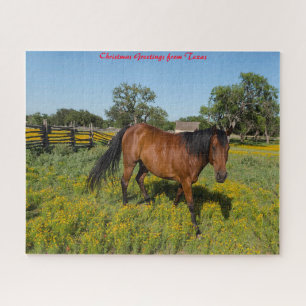 Quarterpaarden Texas.Kerstgroeten Legpuzzel