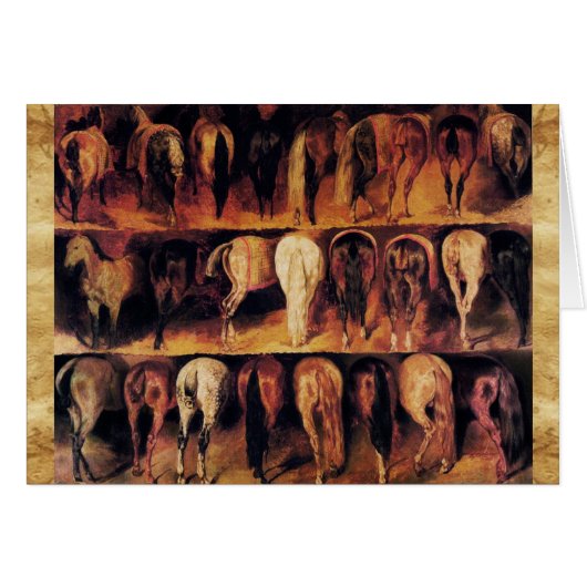 Quartier arrière des chevaux, parchemin brun (Devant horizontal)