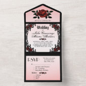 Quartier français Goth Faire-part de mariage Rose (À l'intérieur)