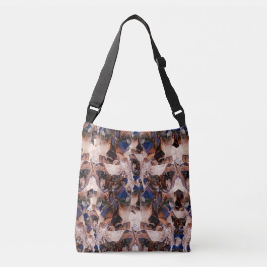 Quartz Crystal Pattern Hoesje-Mate iPhone Case Crossbody Tas (Voorkant)