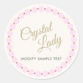 Quartz Crystal Sieraden Designer L Ronde Sticker (Voorkant)