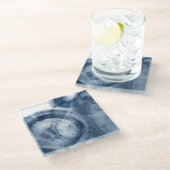 Quasars - Inky Blue Circles Glazen Onderzetter (Schuin)