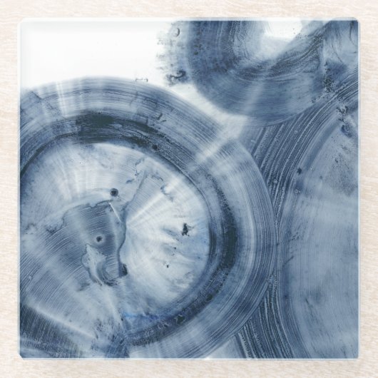 Quasars - Inky Blue Circles Glazen Onderzetter (Voorkant)