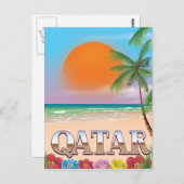 Quatar-reisposter Briefkaart (Voorkant / Achterkant)