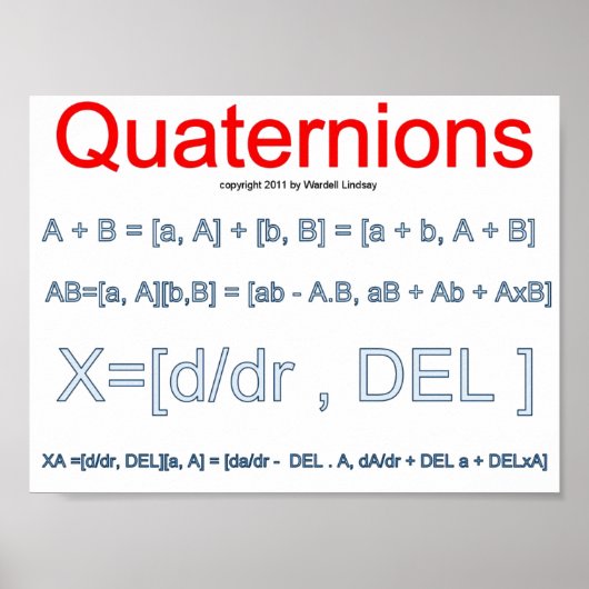Quaternionwiskunde Poster (Voorkant)