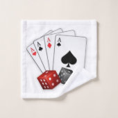 Quatre as et dés (Gant de toilette)