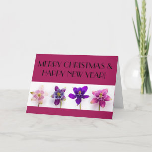 Quatre belle orchidée, carte de voeux de Noël