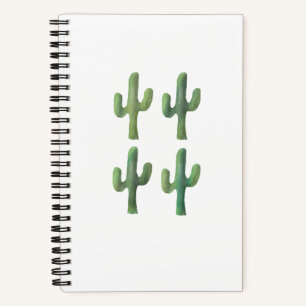 Quatre cactus carnet en spirale à couverture soupl