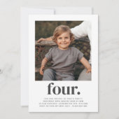 Quatre - Carré Photo Invitation Anniversaire (Devant)