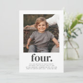 Quatre - Carré Photo Invitation Anniversaire (Debout devant)