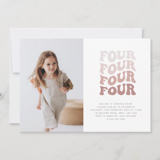 Quatre Cartes d'invitation de paysage au style rét (Devant)