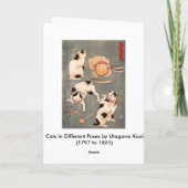 Quatre chats dans la carte de voeux différente de (Dos)