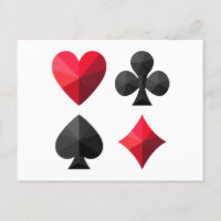 Quatre combinaisons de cartes à jouer : coeurs, cl