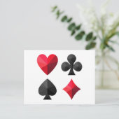 Quatre combinaisons de cartes à jouer : coeurs, cl (Debout devant)