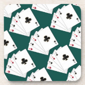 Quatre dessous de verre de cartes de jeu d'as (Devant)