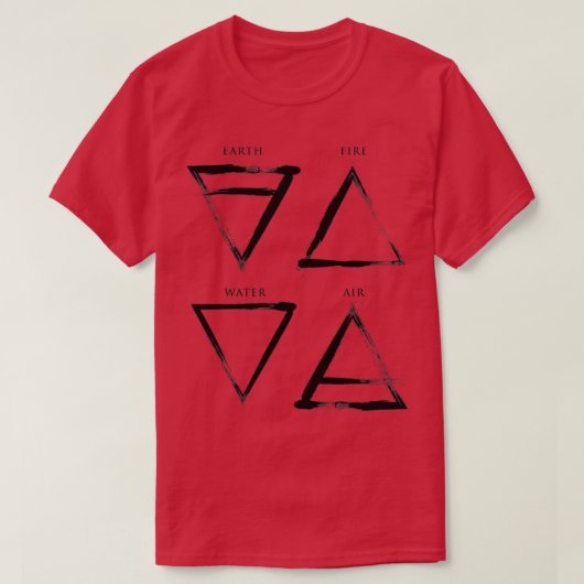 Quatre éléments Vintage Black Classic TShirt (Design devant)