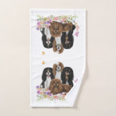 Quatre Espagnols du roi Charles Cavalier en fleurs (Serviette à main)