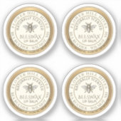 Quatre Étiquettes de lave à lèvres en cire d'abeil (Recto)