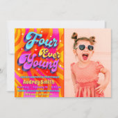 Quatre Ever Young 4th Birthday avec invitation pho (Devant)