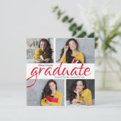 Quatre Faire-part d'obtention d'un diplôme en phot (Debout devant)