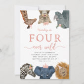 Quatre Filles toujours sauvages Invitation d'anniv (Devant)