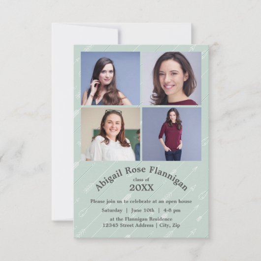 Quatre flèches de collage de photos-3x5 Faire-part (Devant)