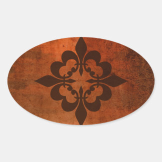 Quatre Fleur de Lis Ovale Sticker