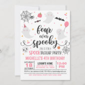 Quatre Invitation Éffrayante Anniversaire - Fille (Devant)