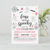 Quatre Invitation Éffrayante Anniversaire - Fille (Debout devant)
